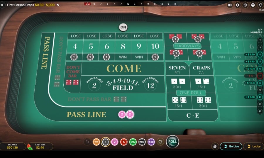 craps table