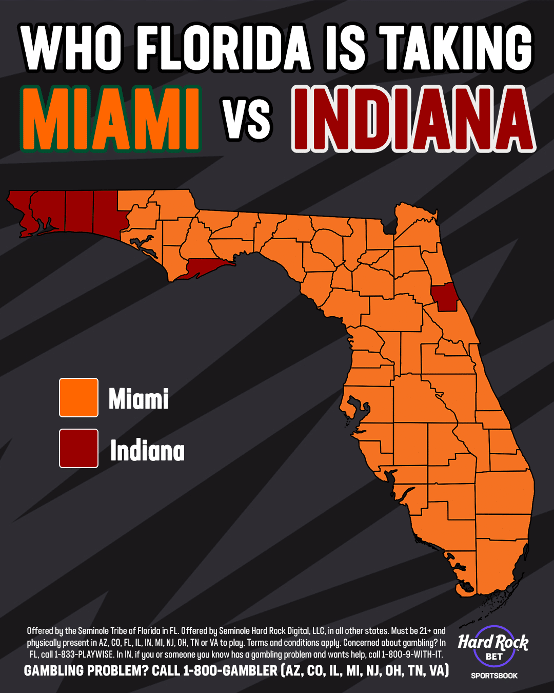 miami vs indiana florida map