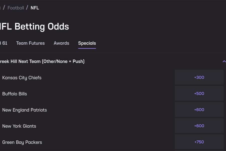 tryeek hill odds