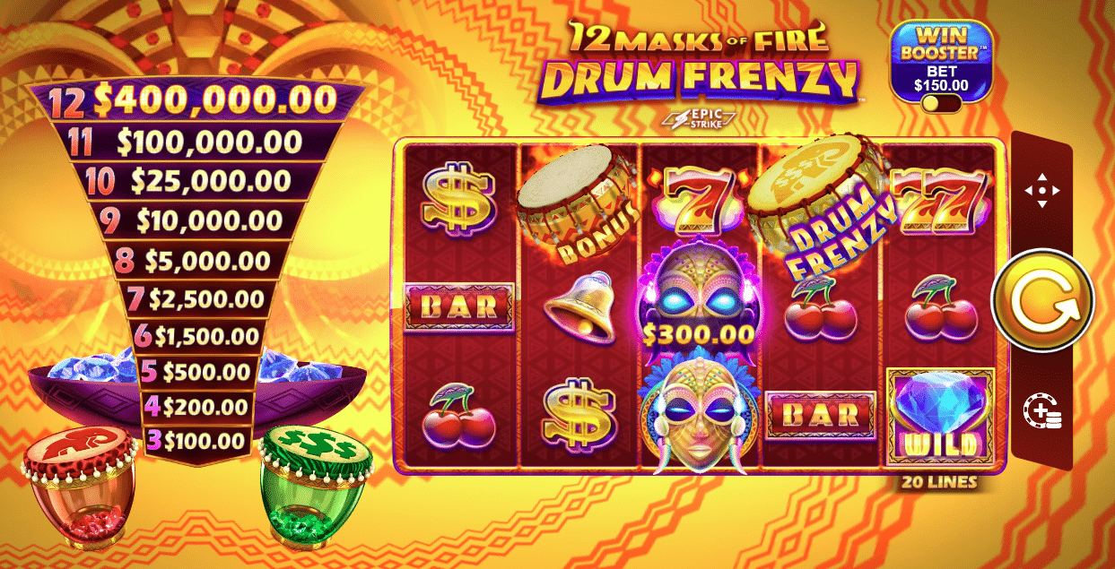 12 Masks of Fire Drum Frenzy