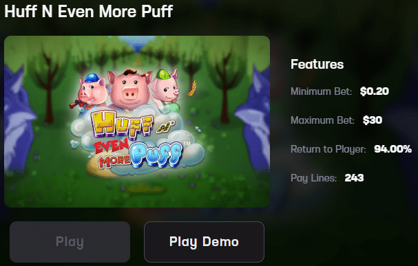 Huff N Even More Puff demo button