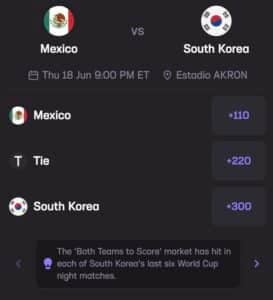 Mexico vs. South Korea Stats Hub