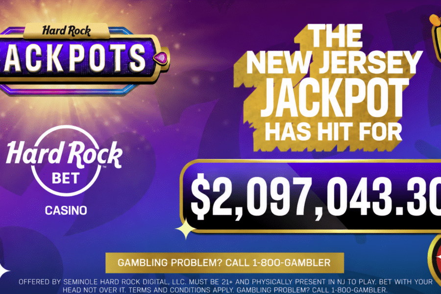 The New Jersey jackpot has hit for $2,097,043.30